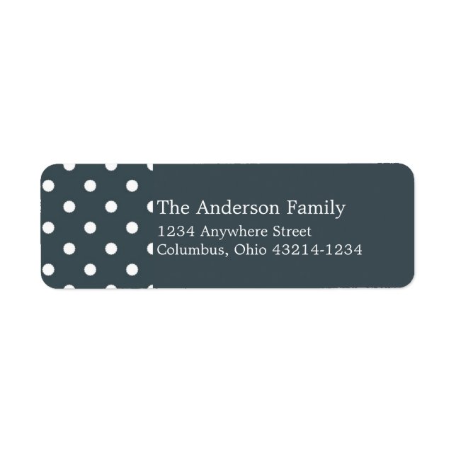 Country Blue Address Labels mit White Polka Dots (Vorne)