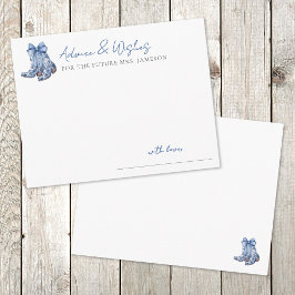 Country Blue Bow Cowboy Brautparty Ratgeber Begleitkarte
