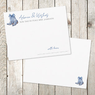 Country Blue Bow Cowboy Brautparty Ratgeber Begleitkarte