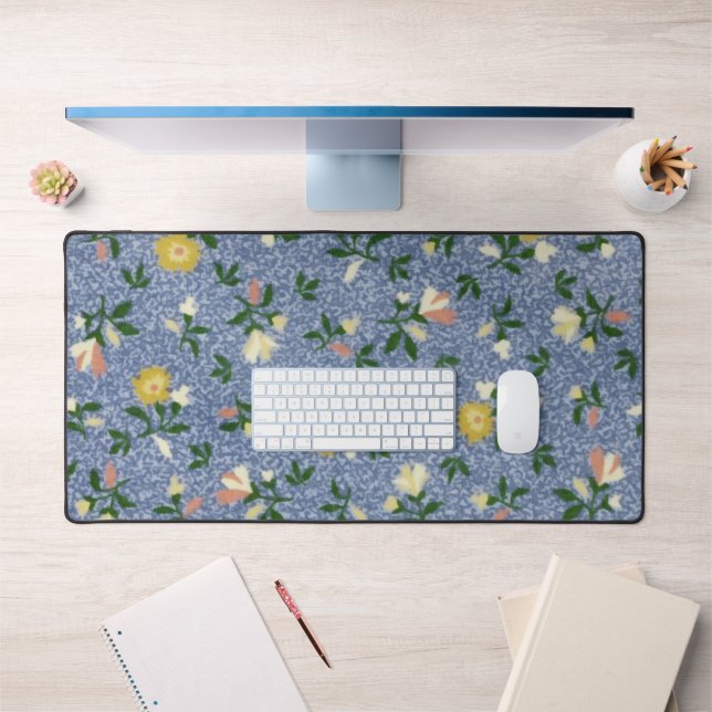 Country Blue Floral Schreibtischunterlage (Büro 1)