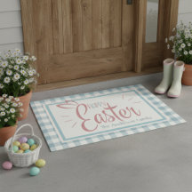 Country Blue Gingham Happy Oaster Personalisiert