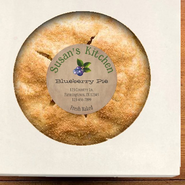 Country Blue Heart Custom Pie Product Aufkleber (Von Creator hochgeladen)