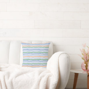 Country Blue Pastel Stripe Bauernhof Wurfkissen Kissen