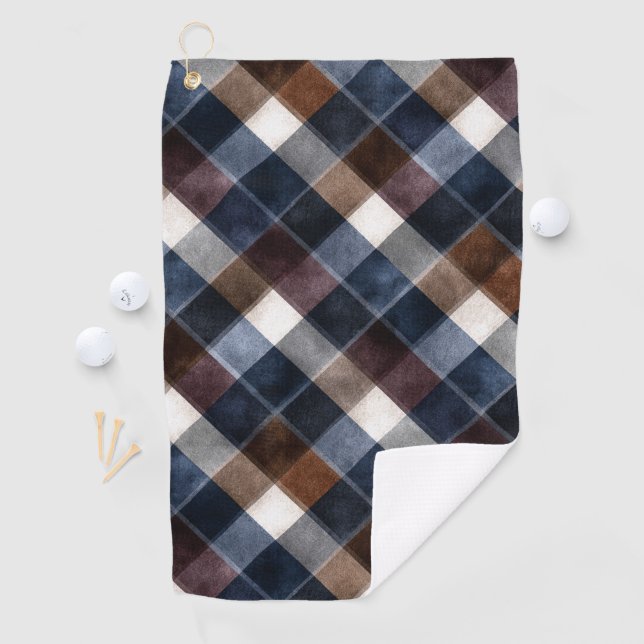 Country Blue Red White Grey Squares   Golfhandtuch (Insitu)