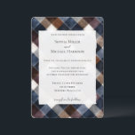 Country Blue Red White Squares Wedding Einladung<br><div class="desc">Country Blue Red White Squares Wedding</div>