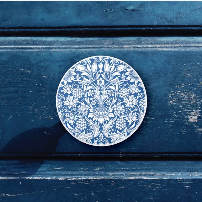 Country Blue Sunflower Trauben William Morris Keramikknauf (Von Creator hochgeladen)