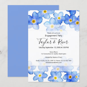Country Blue Vergget-Me-Nots-Engagement Party Einladung