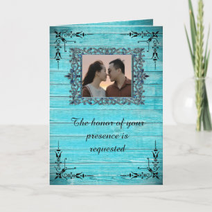 Country Blue Wedding Einladung