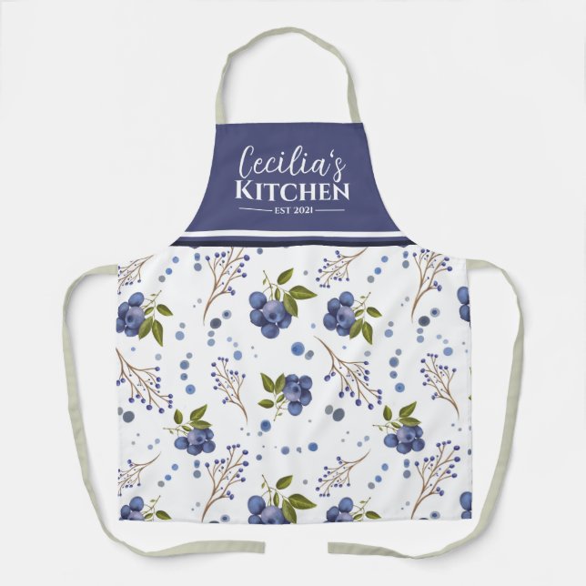 Country Blueberries Personalisiert Küche Schürze (Vorderseite)