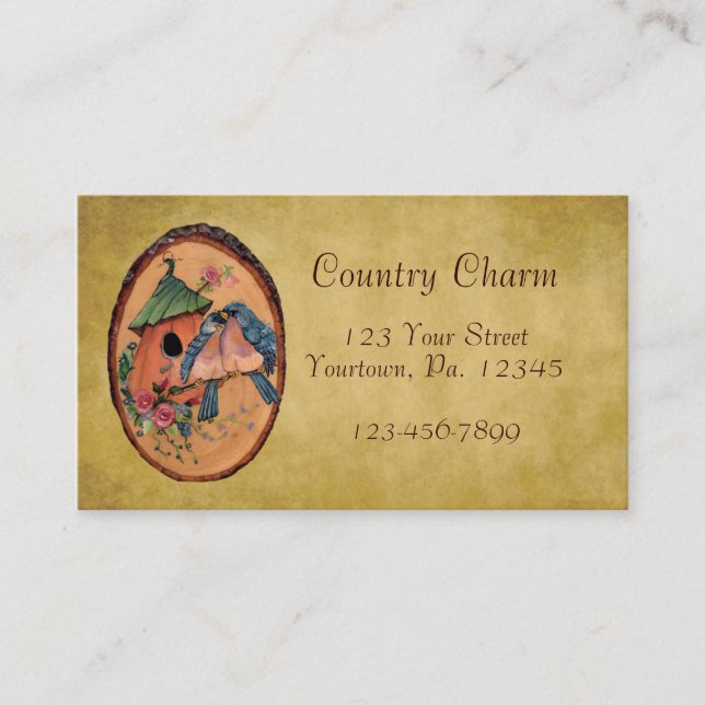 Country Bluebirds Business Card Visitenkarte (Vorderseite)
