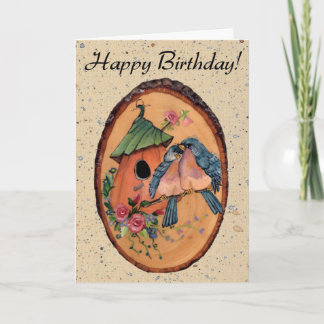 Country Bluebirds Carte d'anniversaire