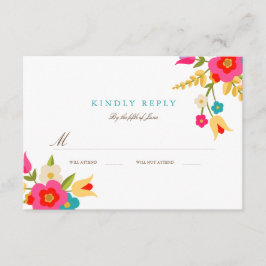 Country Blume Hochzeit RSVP Karte