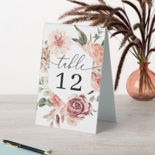 Country Boho Rose Wedding Tischnummern Table Tischaufsteller