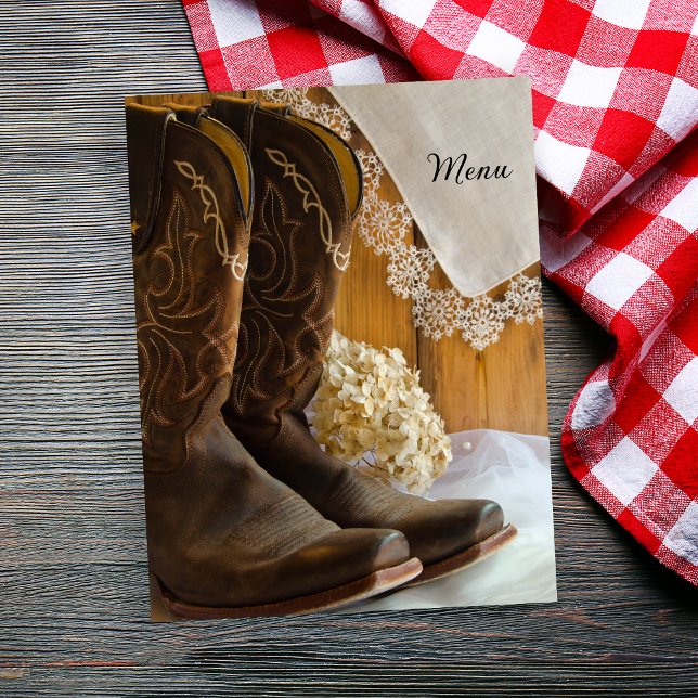 Country Boots and Lace Western Wedding Menu (Von Creator hochgeladen)