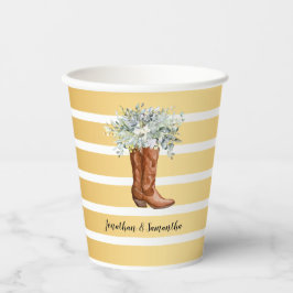 Country Boots Greenery Dusche Western Pappbecher