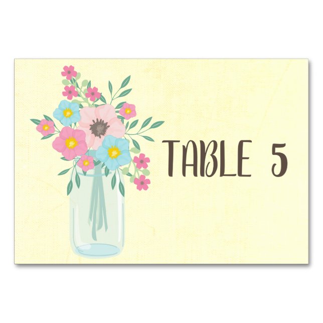 Country Bouquet individuell anpassbar Tischnummer (Vorderseite)