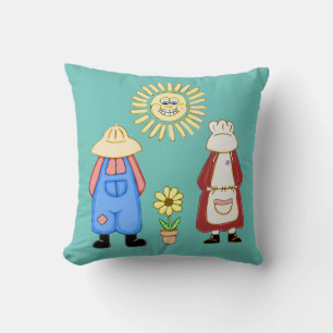 Country Boy and Girl Square Kissen