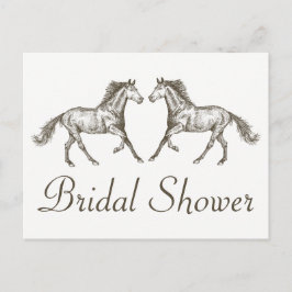 Country Brautparty Horse Brown Hochzeit rustikal Einladungspostkarte