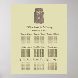 Country Burlap Mason Jar Hochzeitskarte Poster