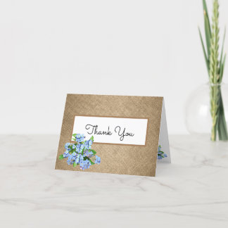 Country Burlap mit Blume geklappt Danke Karte