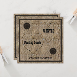 Country Burlap Western Hochzeitseinladungen Einladung