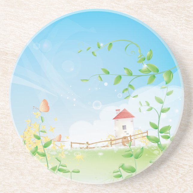 Country Butterfly Sandstein Untersetzer (Vorne)