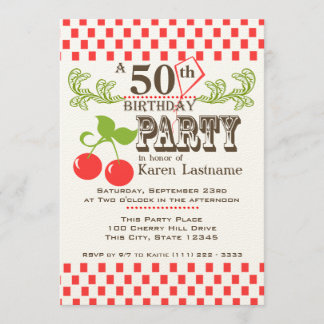 Country Cherry Birthday Einladung