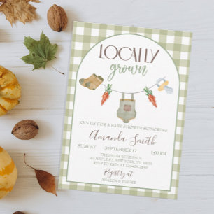 Country Chic Babydusche lokal gezüchtetes Thema Einladung
