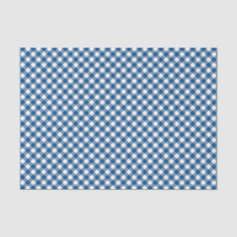 Country Chic Blue Gingham Pattern Seidenpapier