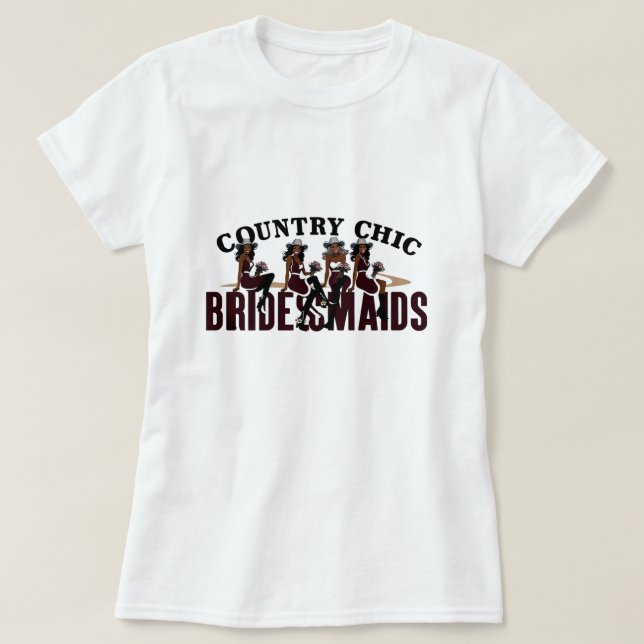 Country Chic Bridesmaids T-Shirt (Design vorne)