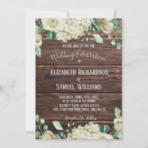 Country Chic Rustic Holz Weiße Flora Wasserfarbe