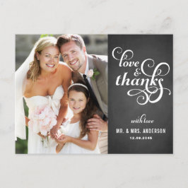 Country Chic Script Hochzeit Danke Postcard Postkarte