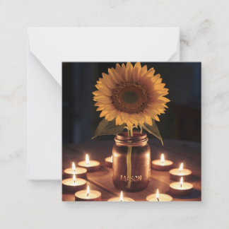Country Chic: Sonnenblumen und Mason Jar Design Mitteilungskarte
