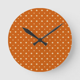 Country chic, verbrannt orange, neutral, Muster Runde Wanduhr