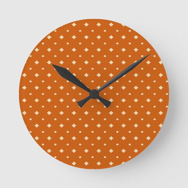 Country chic, verbrannt orange, neutral, Muster Runde Wanduhr (Vorderseite)