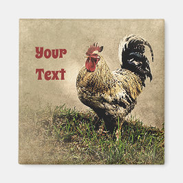 Country Chicken Rooster Magnet