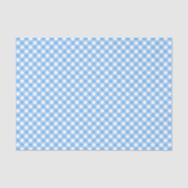 Country Chill Pastel Baby Blue Gingham Seidenpapier (Vorderseite)