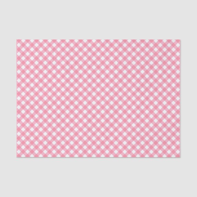 Country Chill Pastel Baby Pink Gingham Seidenpapier (Vorderseite)