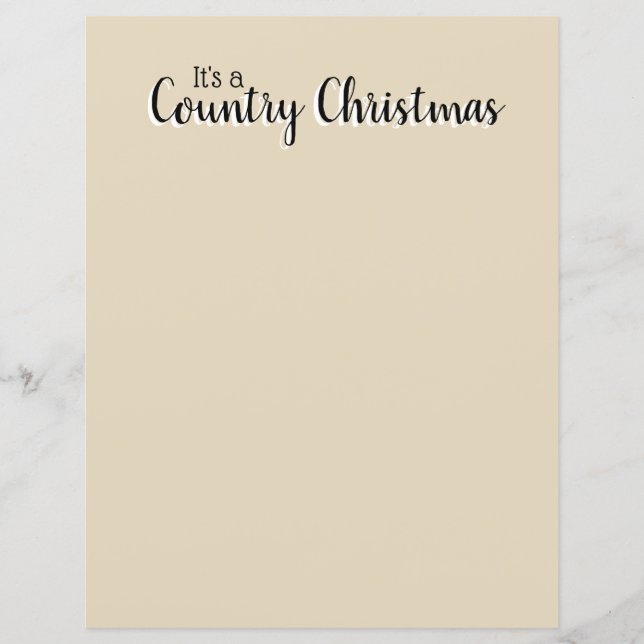 Country Christmas Beige Rustikale Hübsche Letterhe (Vorderseite)