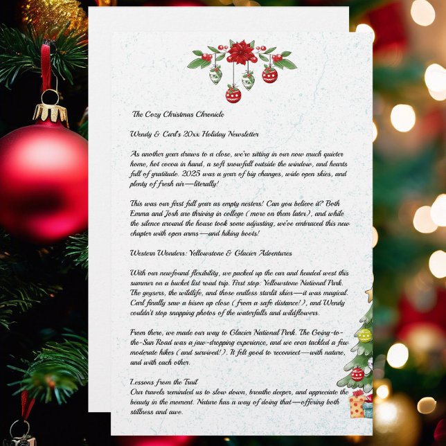 Country Christmas Family Newsletter Doppelseitig Briefpapier (Von Creator hochgeladen)