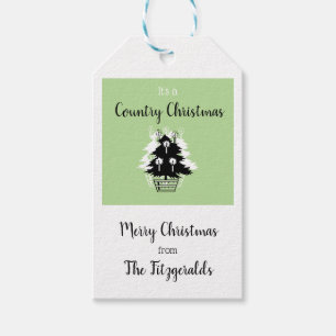 Country Christmas Green Geschenkanhänger