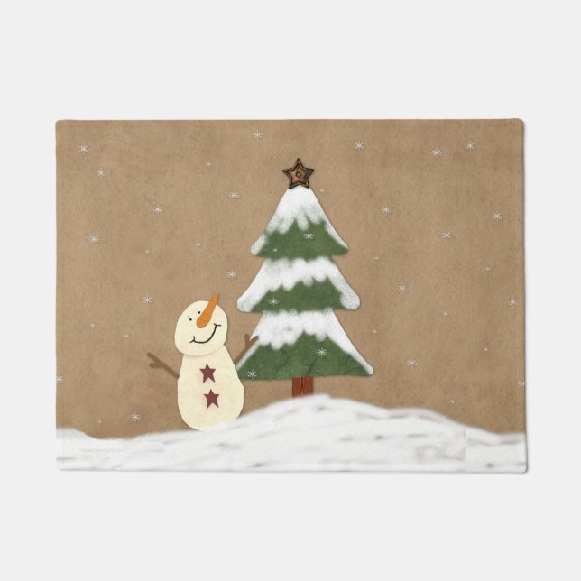 Country Christmas Tree Door Mat Fußmatte (Vorderseite)