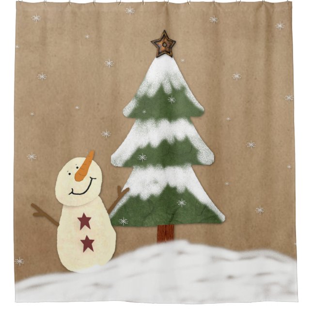 Country Christmas Tree Duschvorhang (Vorderseite)