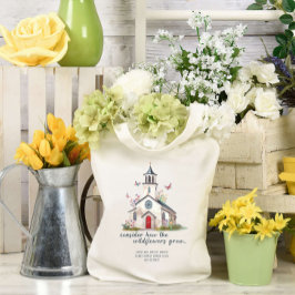 Country Church Wildblumen Sonntagsschule Custom Tragetasche