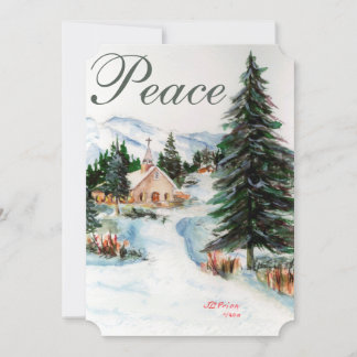 Country Church Winter Mountain Carte photo