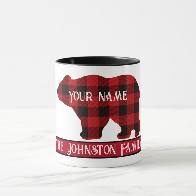 Country Classic Bär, rot kariert Tasse (Zentrum)