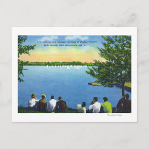 Country Club Aussicht auf Sailboat Regatta am See Postkarte