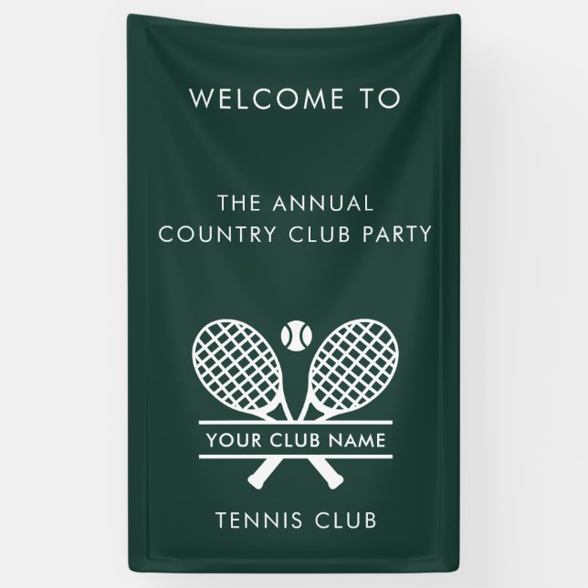 Country Club Name Tennis Mannschaft Veranstaltunge Banner (Vertikal)