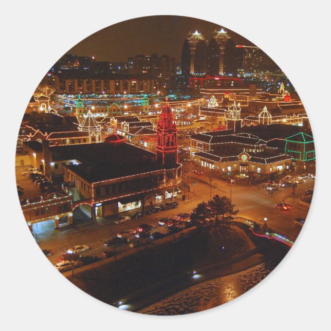 Country Club Plaza, Kansas City, Ferienhäuser Runder Aufkleber (Vorderseite)