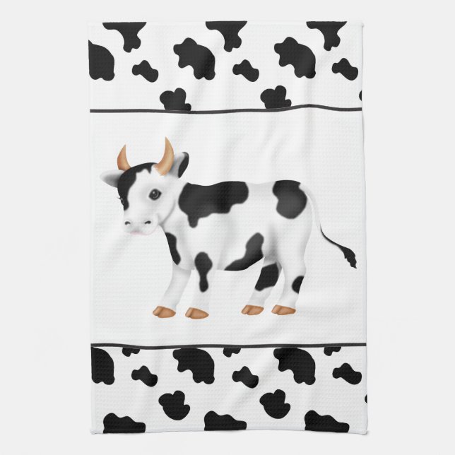 Country Cow amusant serviette de cuisine (Vertical)